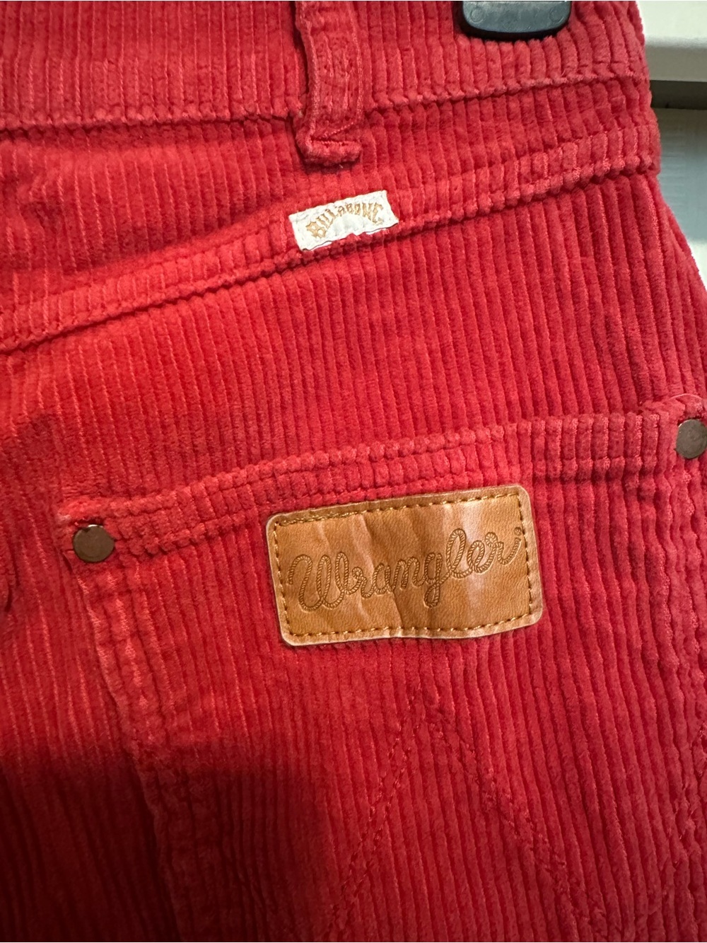 BILLABONG x Wrangler The Retro Womens Red Corduroy Pants - Picture 6 of 7